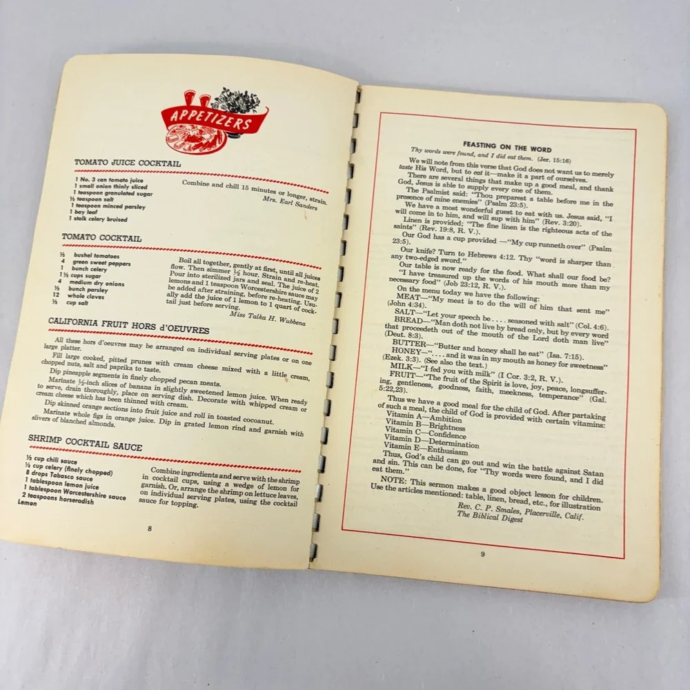 Moody Bible Institute Food For The Body For The Soul 1943 Vintage Cookbook MCM